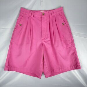 Cabin Creek Womens Pink Pleated High-Waist Shorts Size 8